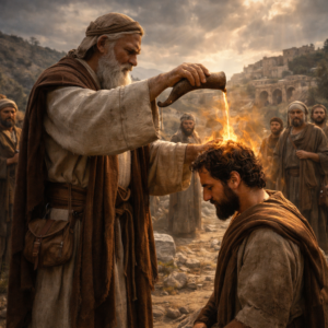 Sámuel felkeni Sault – az elhívás és felelősség kezdete | | Jézus Krisztus a mi megváltónk Sámuel próféta titokban felkeni Sault Izráel királyává a bibliai tájon, Isten vezetését és elhívását kifejezve (1Sám 10)