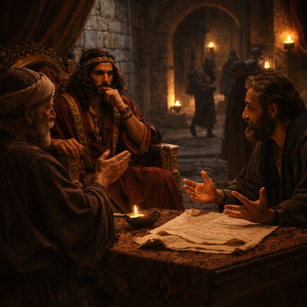 Absolon tanácskozása Akhitófellel és Khúsaival a 2Sámuel 17 fejezete alapján